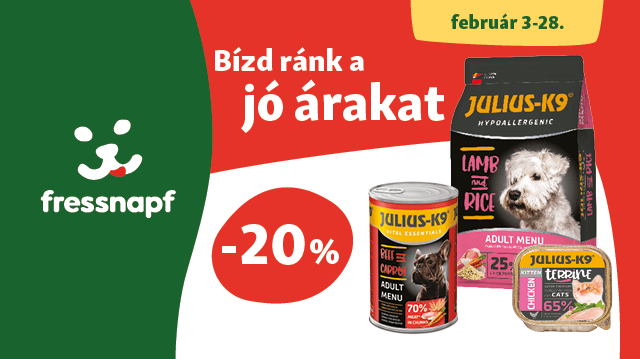 20% KEDVEZMÉNY minden Julius K9 eledelre!